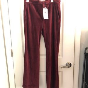 Burgundy velvet flare